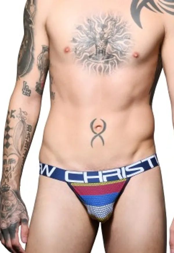 Andrew Christian Kalsonger Almost Naked Stripe Jock Flerfärgad polyamid Large Herr