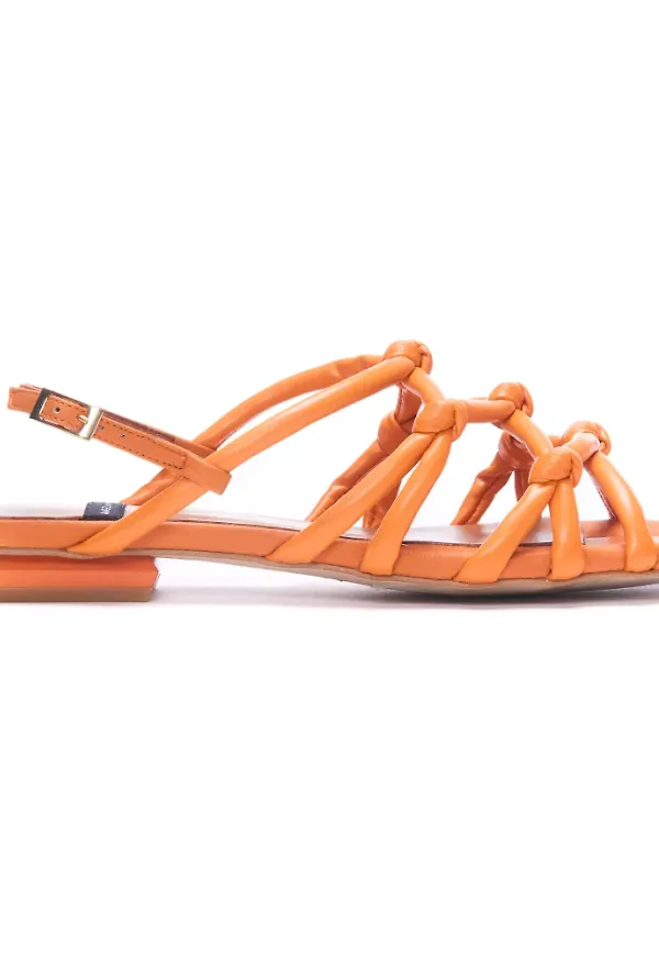 Angel Alarcon Flat Sandals Orange, Dam