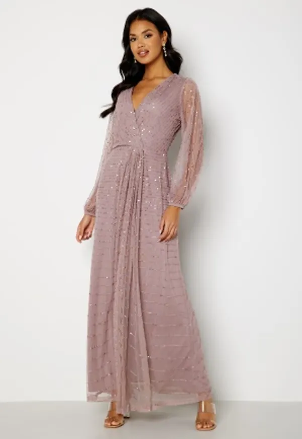 AngelEye Long Sleeve Sequin Dress Lavender XS (UK8)