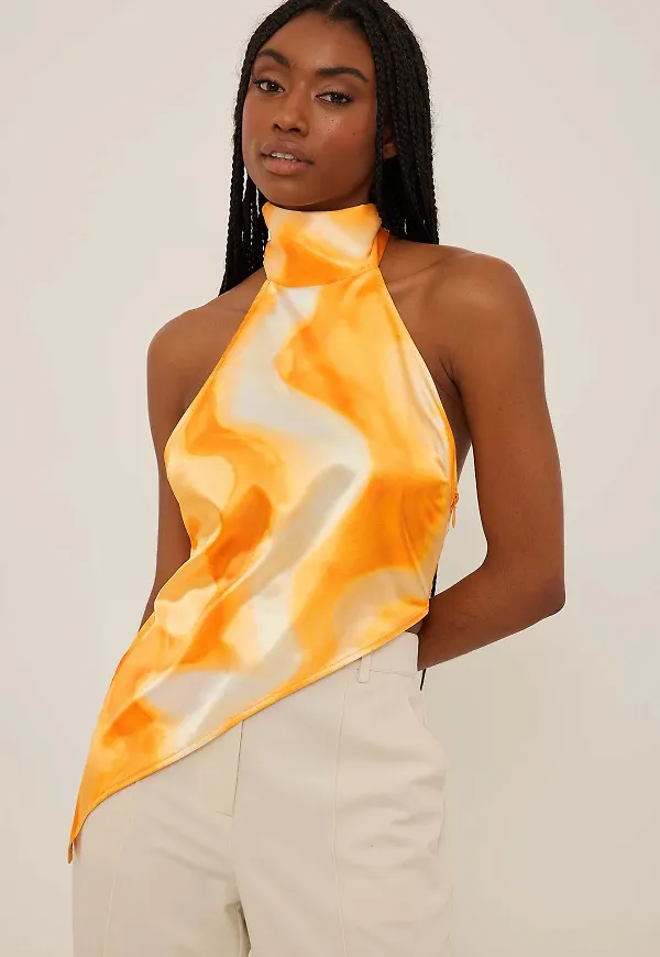 Angelica Blick x NA-KD Asymmetrisk topp - Multicolor