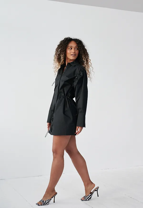 Angelica Blick x NA-KD Skjortklänning - Black