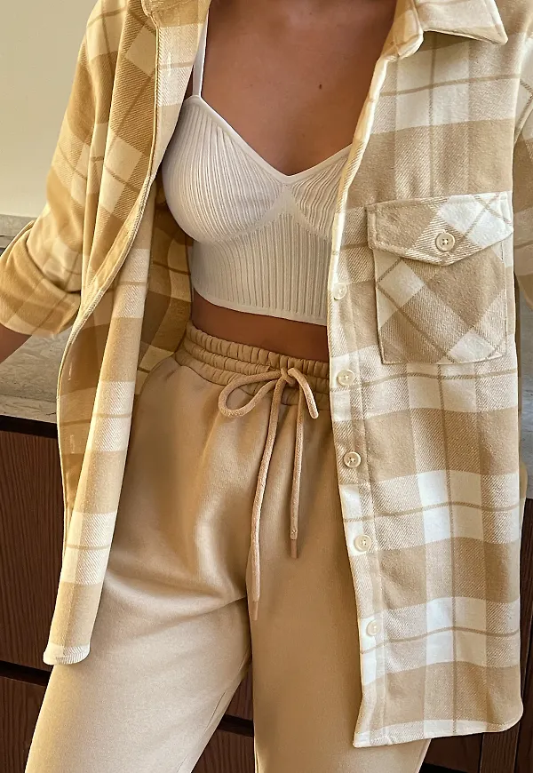 Anika Teller x NA-KD Oversize rutig jacka - Checkered