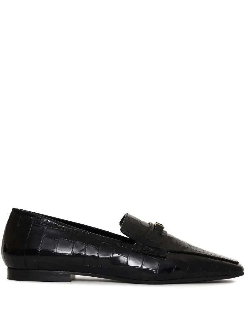 ANINE BING Freya krokodilpräglade loafers - Svart