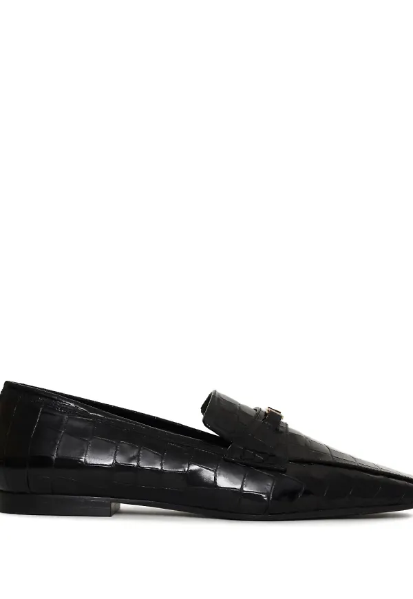 ANINE BING Freya krokodilpräglade loafers - Svart