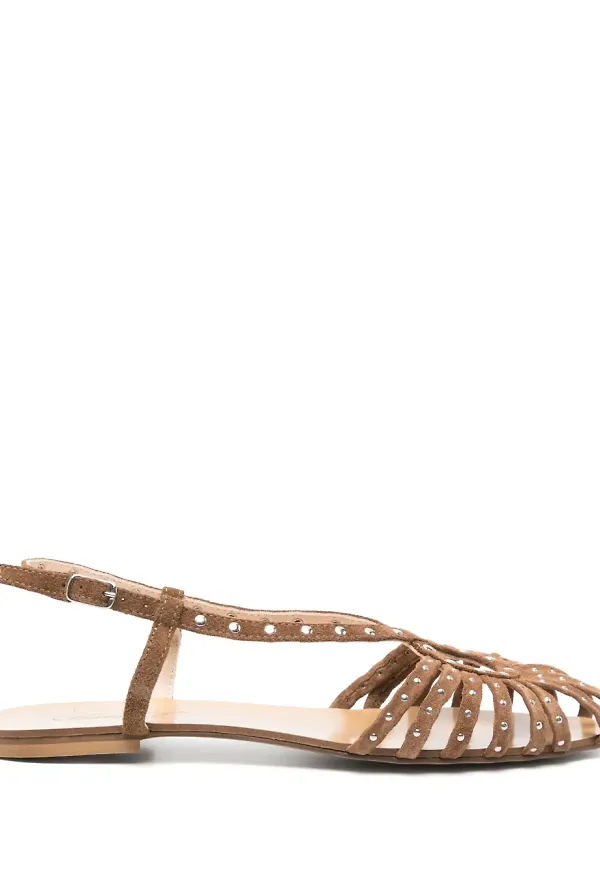 Anna F. sandaler i mocka - Brun