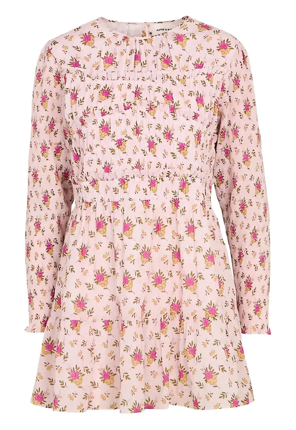 Antik Batik blommig klänning - Rosa