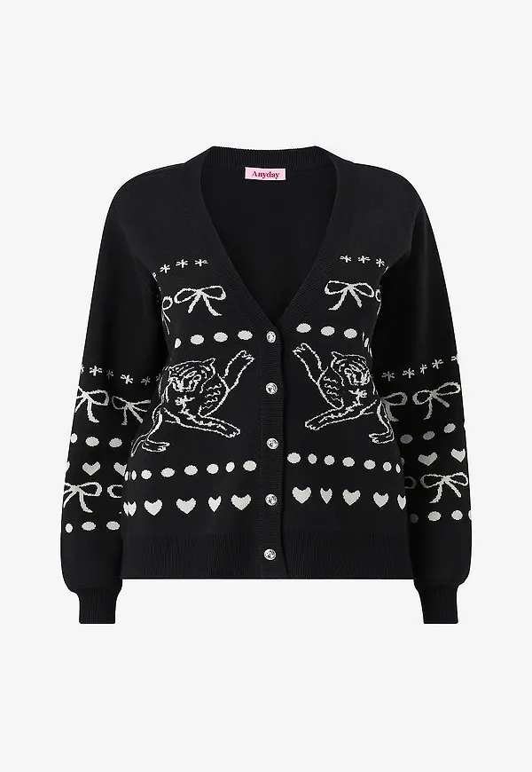 Anyday - Cardigan Any-tabitha 300 - Svart