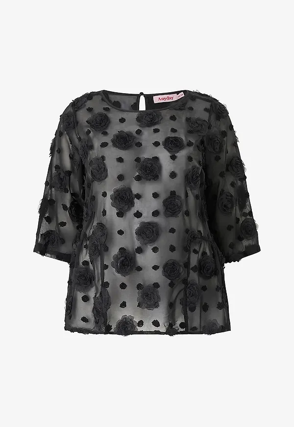 Anyday - Kortärmad blus Any-Ayani 495 - Blouse - Svart