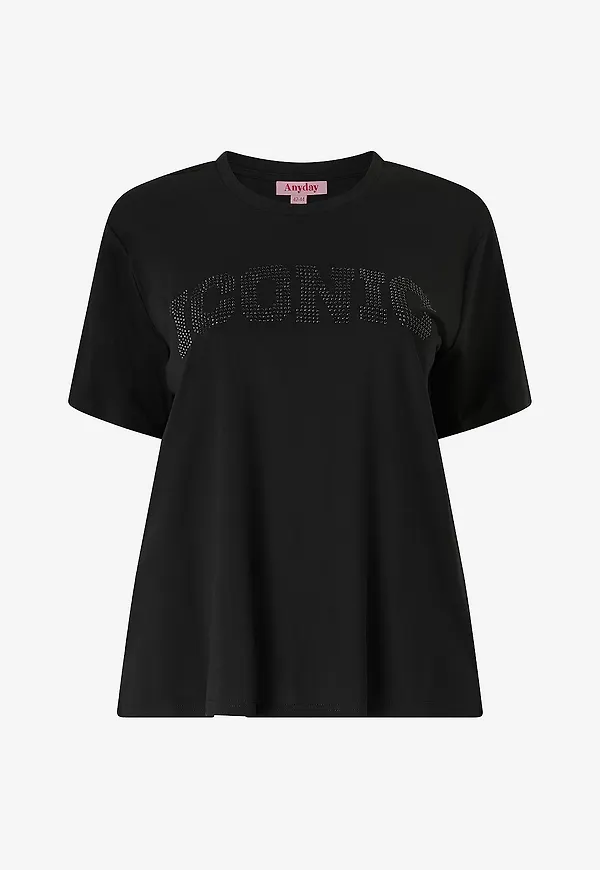 Anyday - T-shirt Any-dahlia 333 - Svart