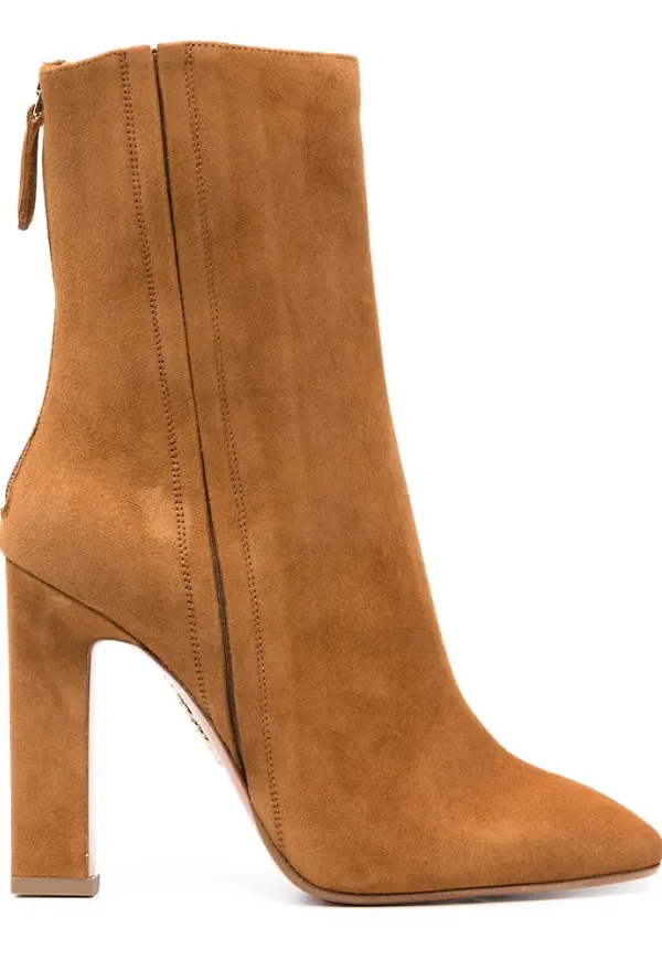 Aquazzura, Skor, Dam, 38 EU, Mocka, Ankle Boots