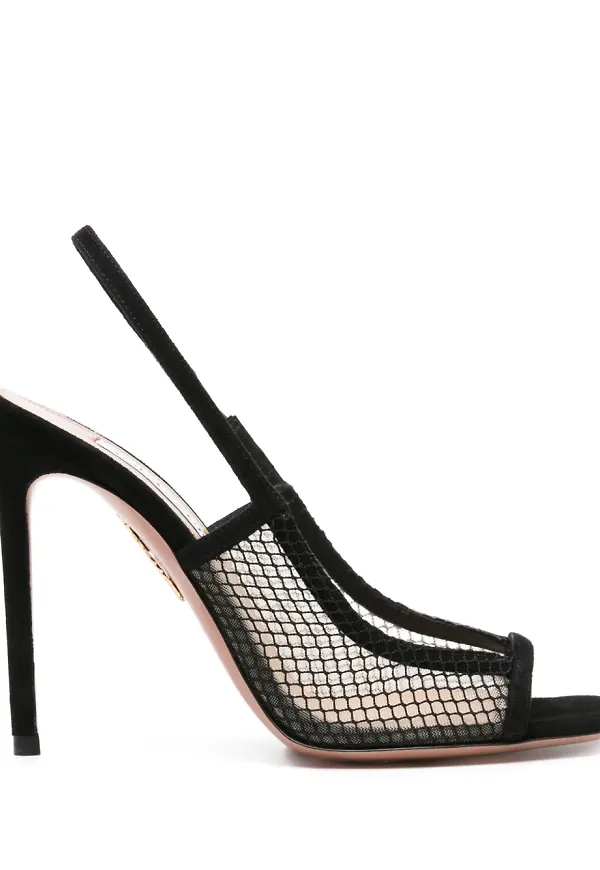 Aquazzura sandaler med meshpanel - Svart