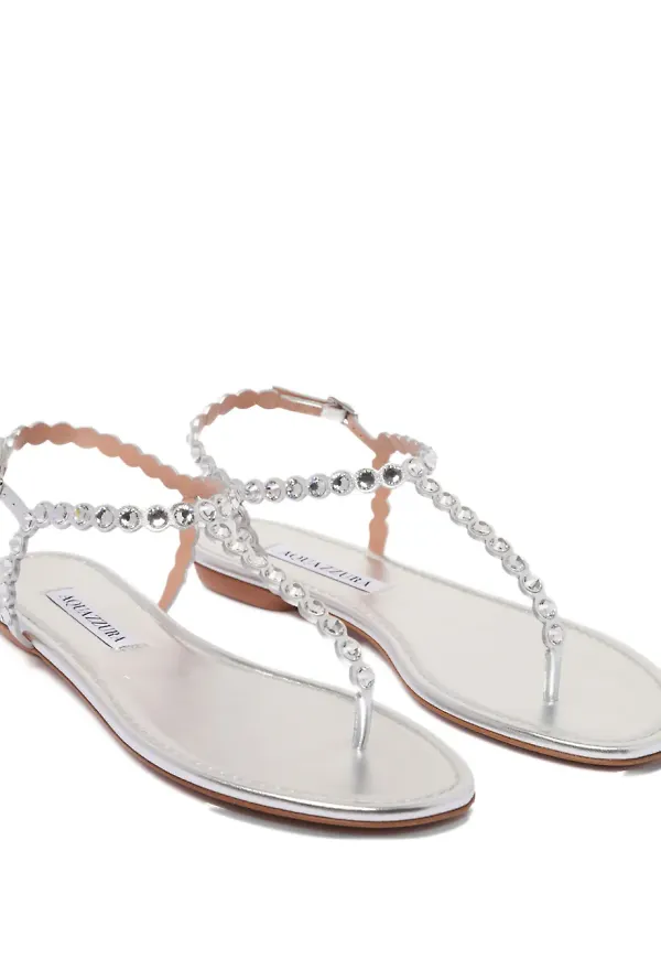 Aquazzura sandaler med strass - Silverfärgad
