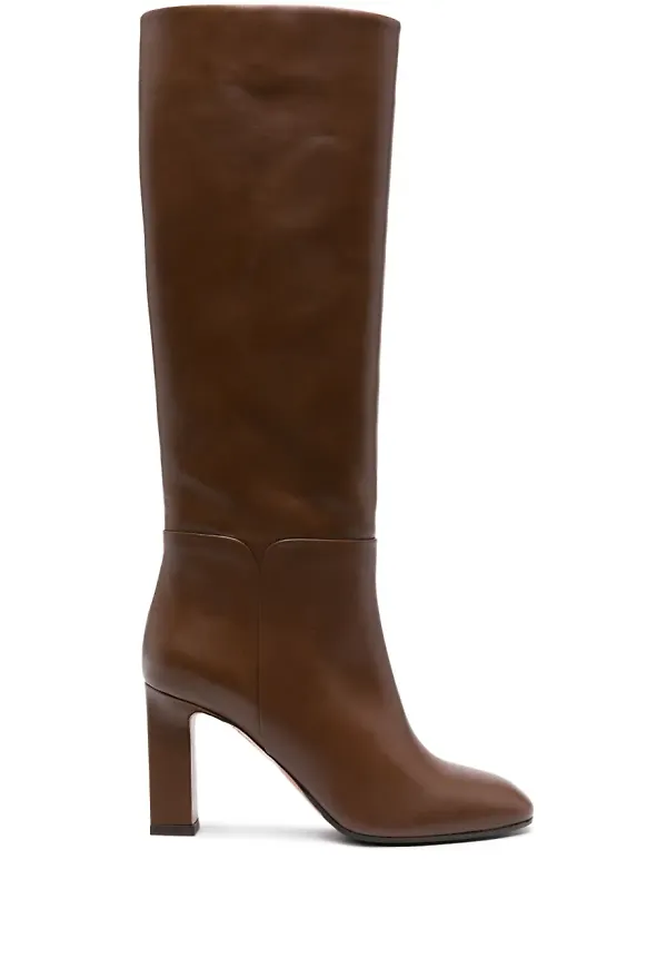 Aquazzura Sellier läderstövlar 85 mm - Brun