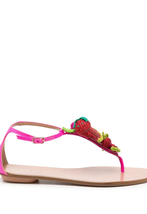 Aquazzura Strawberry Punch vävda sandaler - Rosa