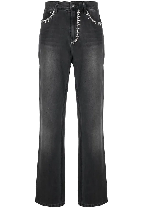 AREA jeans med strass - Svart