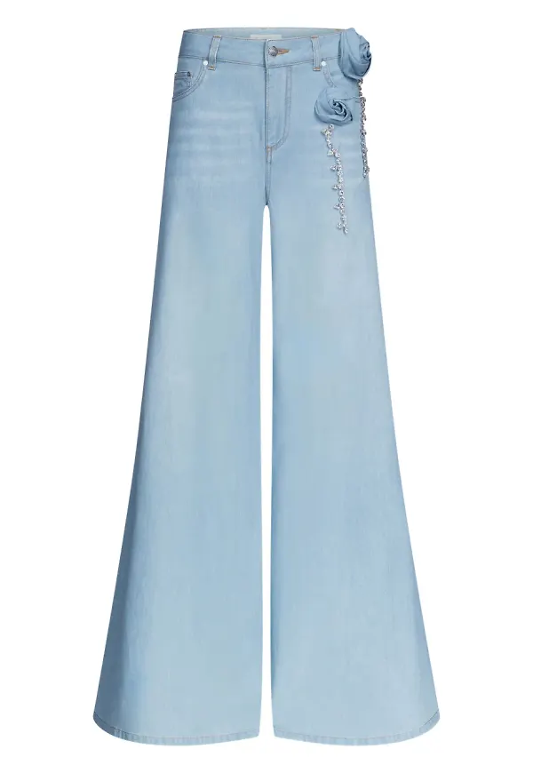AREA jeans med vida ben - Blå