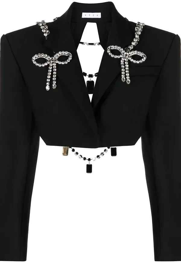 AREA kort jacka med strass - Svart