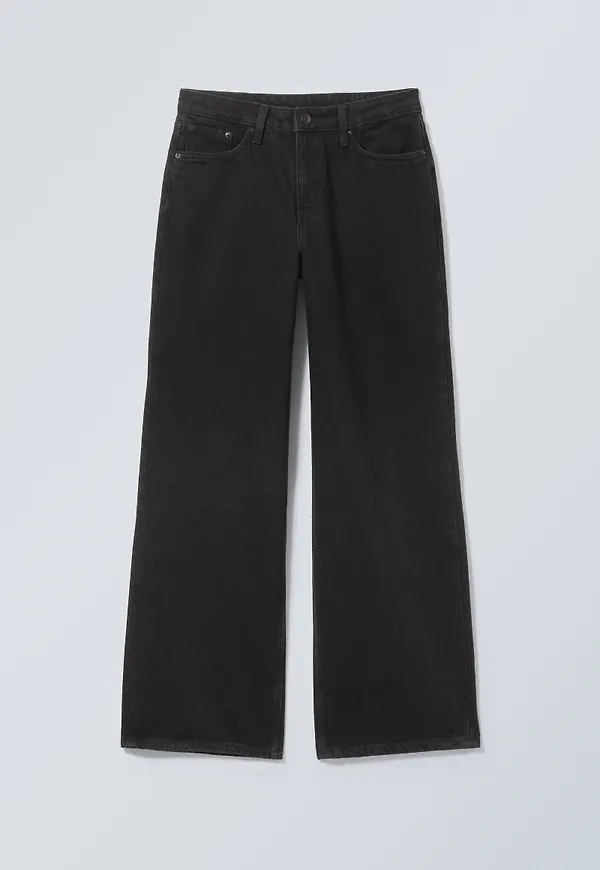 Area Mid Rise Loose Wide Jeans