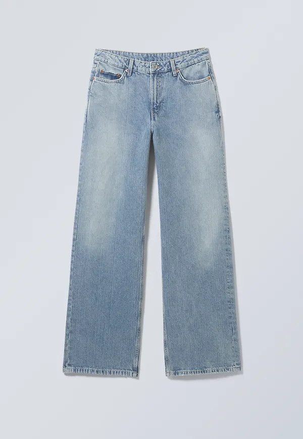 Area Mid Rise Loose Wide Jeans