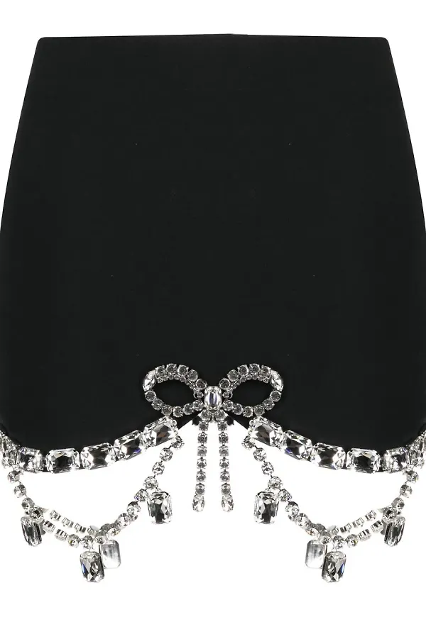AREA minikjol med strass - BLACK
