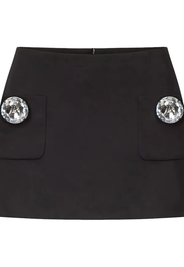 AREA minikjol med strass - Svart