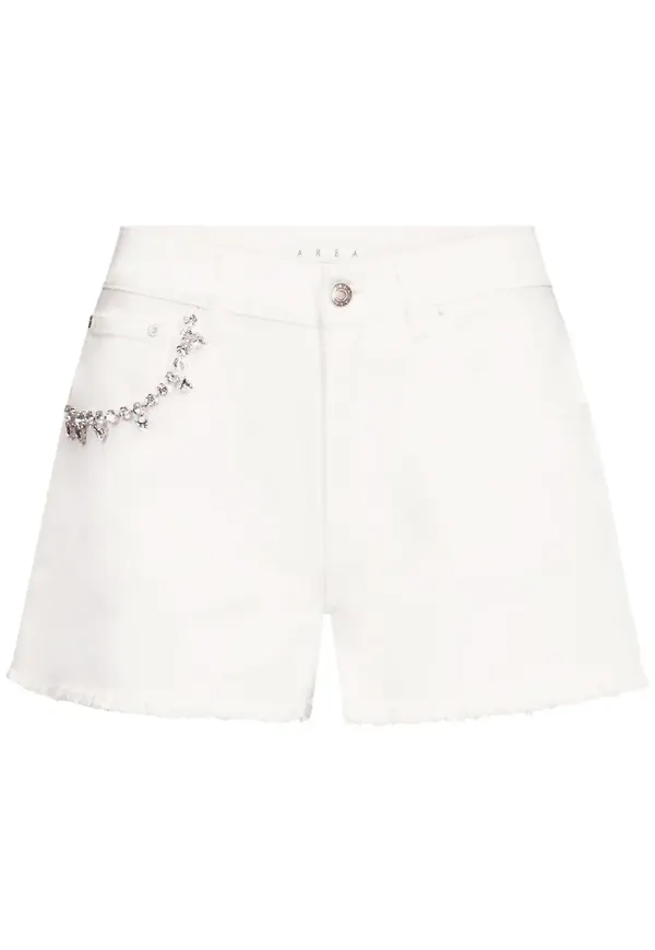 AREA shorts med strass - Vit
