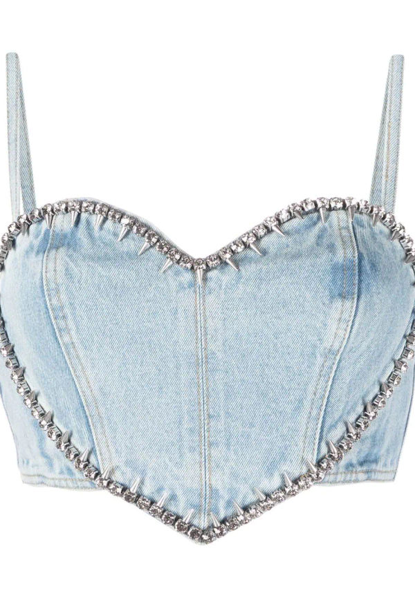 AREA strassprydd croptop - Blå