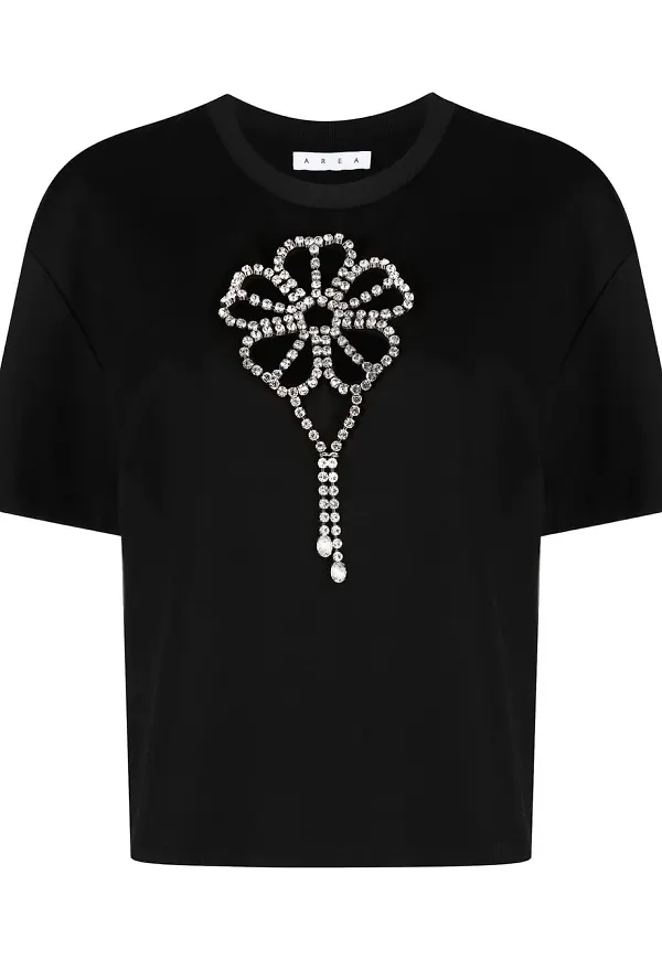 AREA t-shirt med strass - Svart