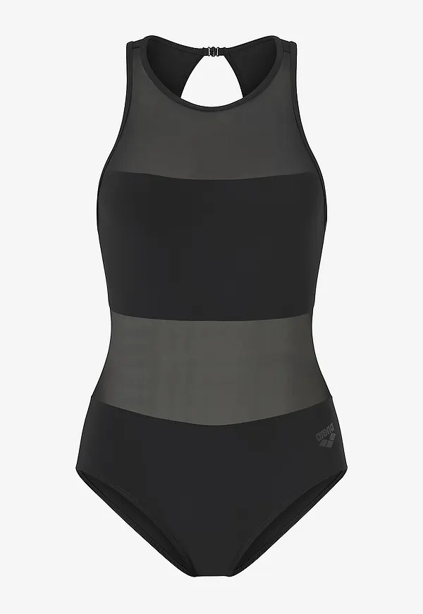 Arena - Baddräkt Women's Arena Mesh Panels Swimsuit Vent Back - Svart