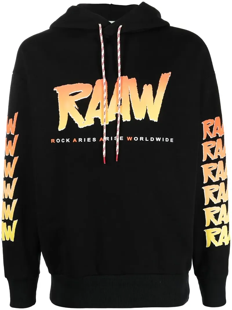 Aries hoodie med logotyp - Svart