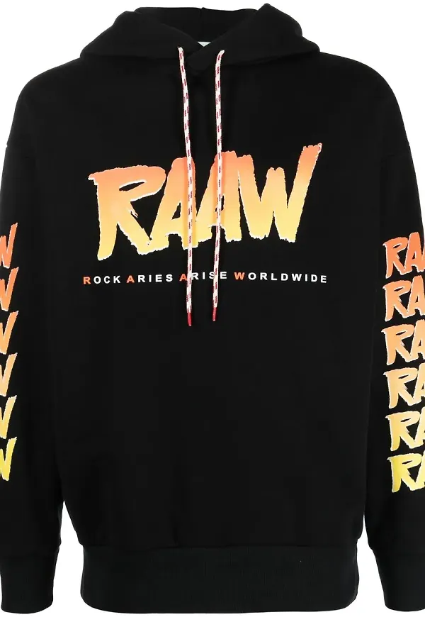 Aries hoodie med logotyp - Svart