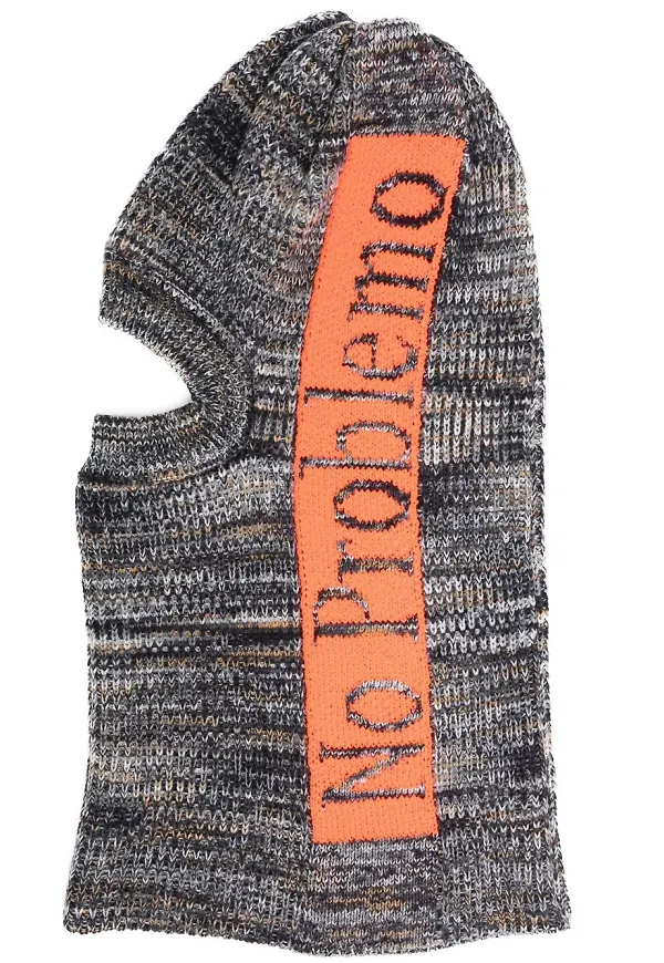 Aries stickad balaclava med slogan - Blå