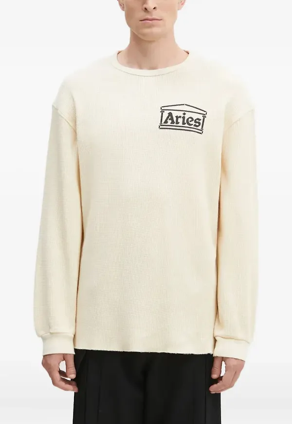 Aries våffelmönstrad sweatshirt - Neutral