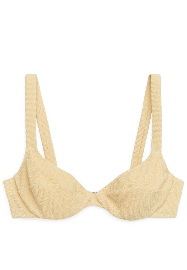 Arket Crinkle Wired Bikini Top Light Yellow, Bikinitoppar i storlek 42 och färg Gul
