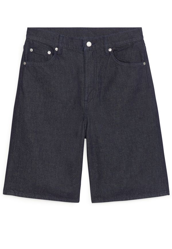 Arket Jeansshorts Utan Stretch Mörkblå i storlek W 26
