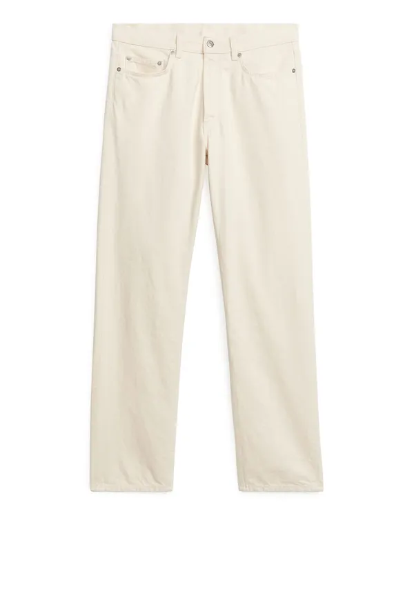 Arket Loose Jeans Oblekt, Baggy i storlek 32/34 och färg Vit