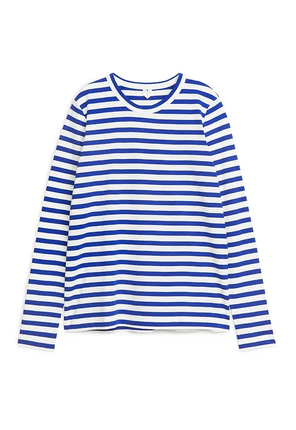 Arket Långärmad T-shirt Blå/vit, Toppar i storlek XS