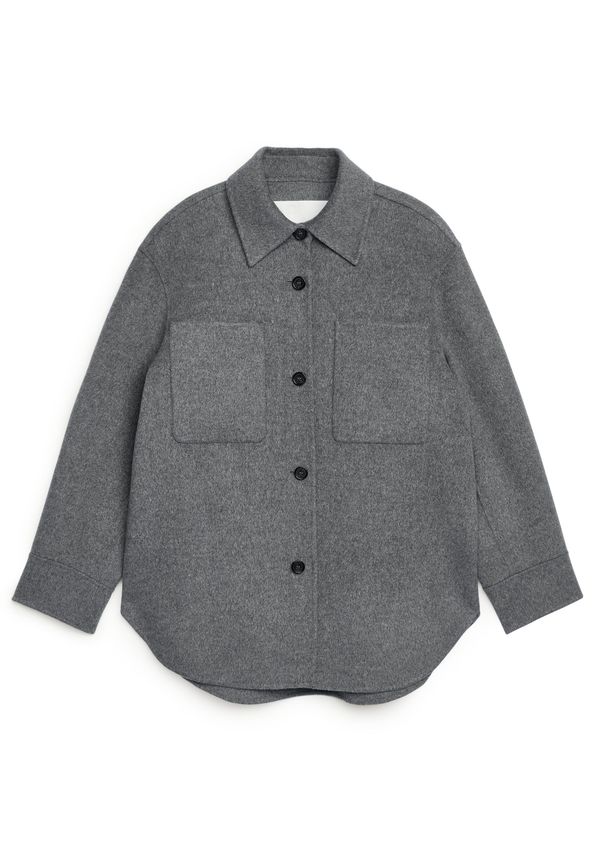 Arket Overshirt I Ull Grå, Overshirts i storlek 38