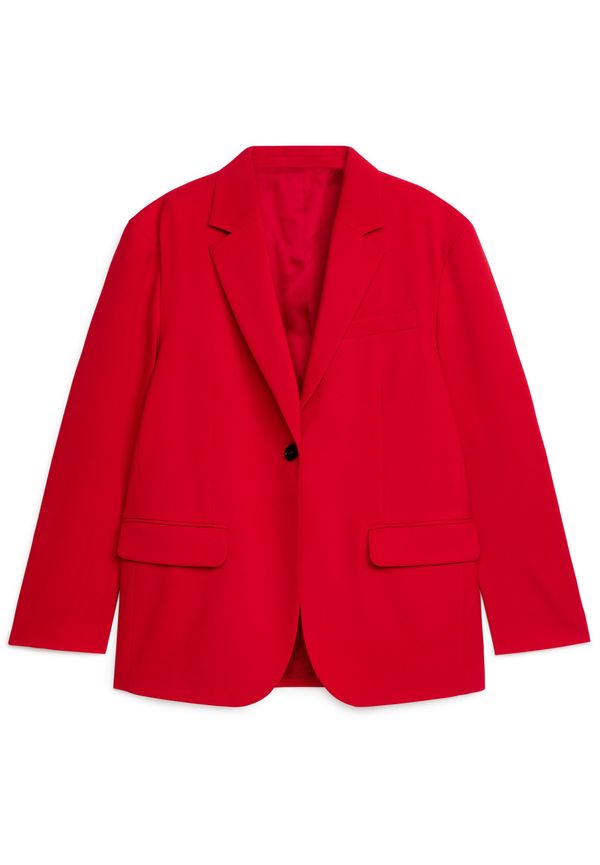 Arket Oversized Hopsack-kavaj I Ull Röd, Blazers i storlek 34