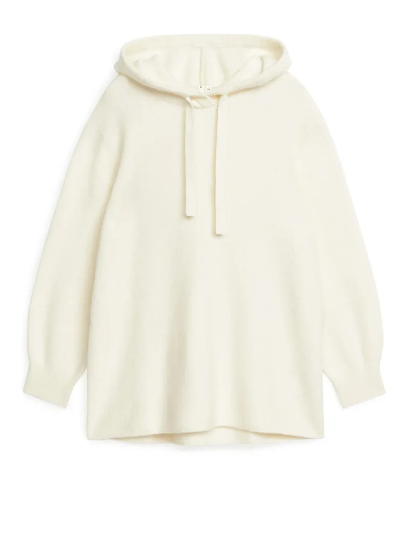 Arket Oversized Huvtröja I Alpacka Crèmevit, Hoodies i storlek M