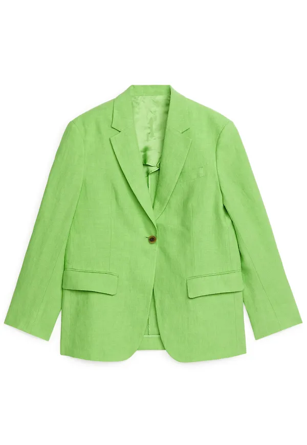 Arket Oversized Linnekavaj Grön, Blazers i storlek 34