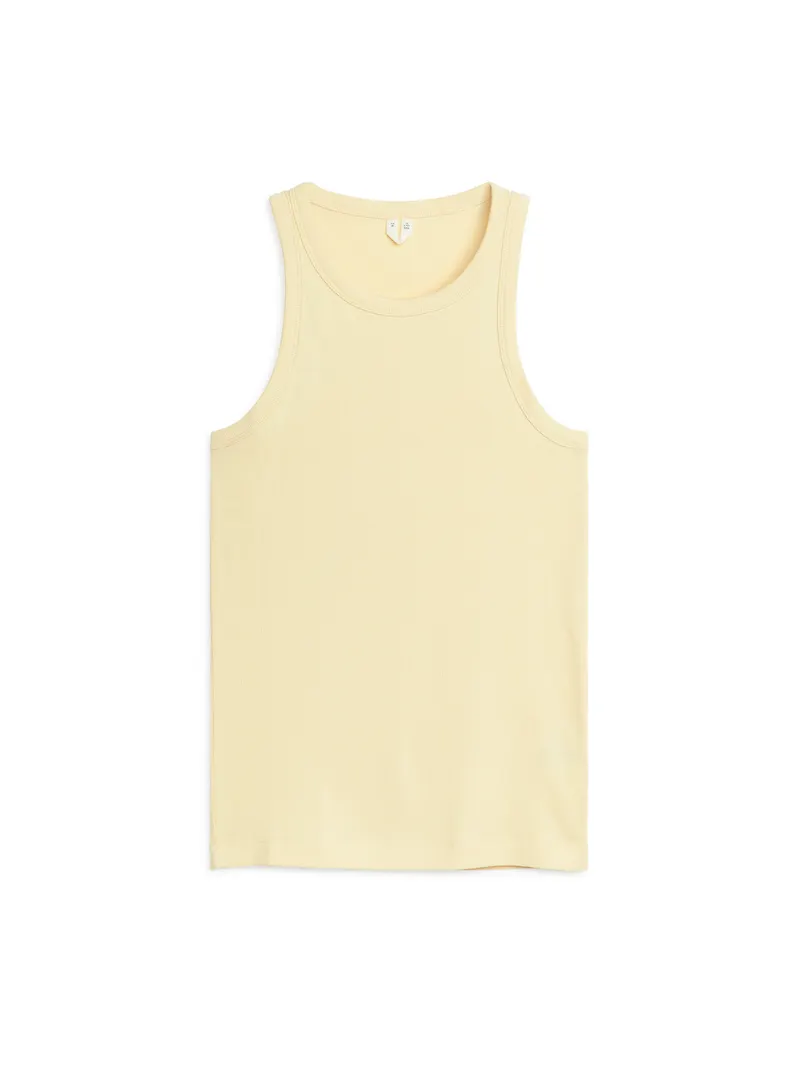 Arket Ribbad Tanktop Ljusgul, Linnen i storlek XXS