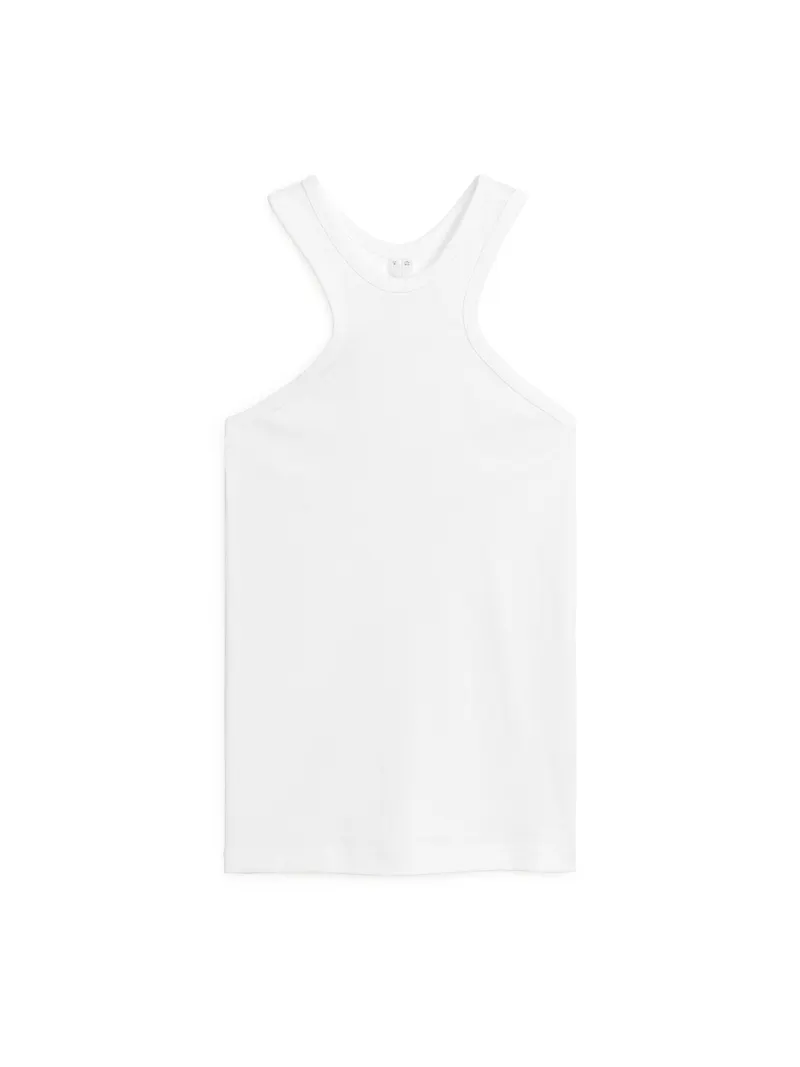 Arket Ribbad Tanktop Vit, Linnen i storlek L
