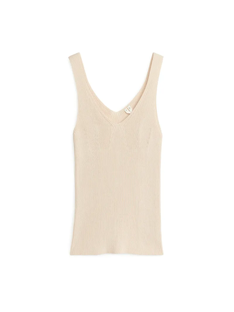 Arket Ribbat Linne Beige, Linnen i storlek M