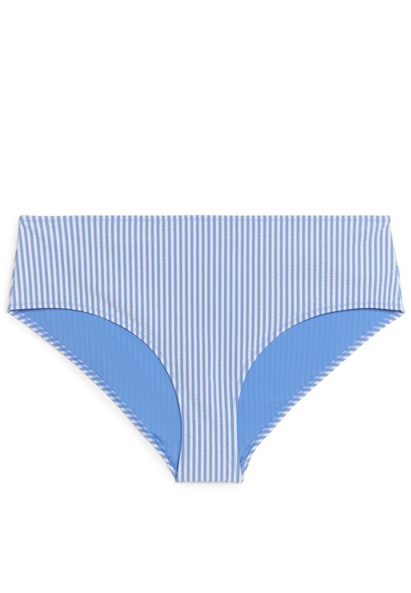 Arket Seersucker Bikini Hipsters Blue/white, Bikiniunderdelar i storlek 36 och färg Vit