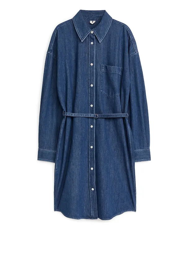 Arket Skjortklänning I Denim Blå, Vardagsklänningar i storlek 42