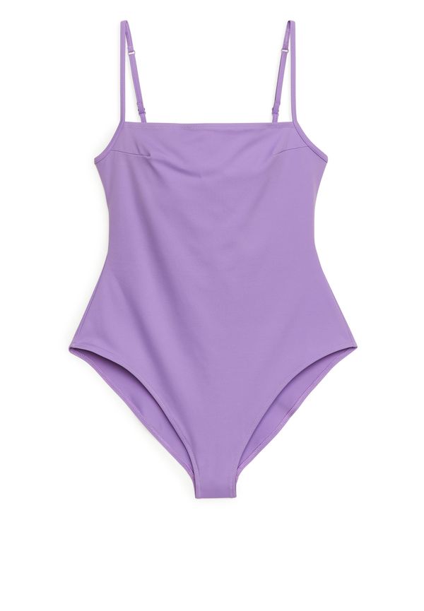 Arket Square-neck Swimsuit Lilac, Baddräkter i storlek 42