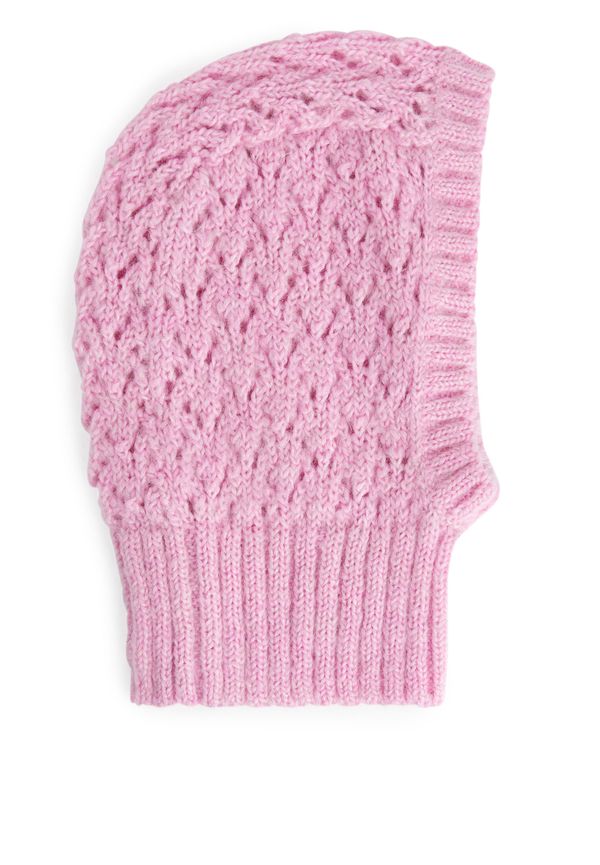 Arket Stickad Huva I Mohairblandning Rosa, Mössor i storlek Onesize