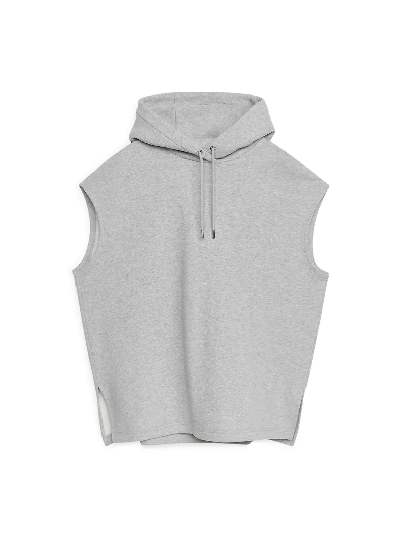 Arket Sweatshirtväst Med Huva Grå/melange, Hoodies i storlek M