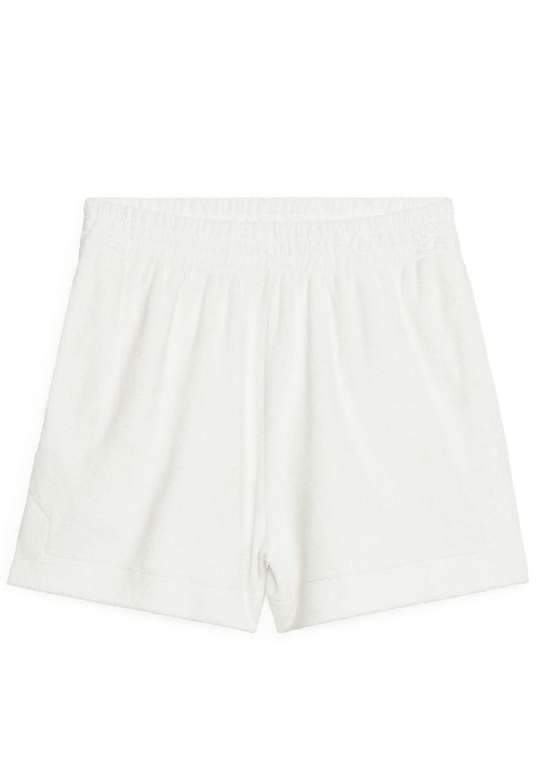 Arket Towelling Shorts Off White i storlek M och färg Vit